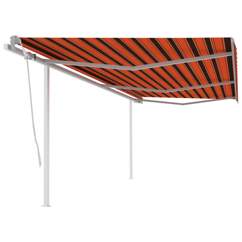 Vidaxl Luifel Udvides manuelt med stillinger 6x3,5 m orange og brun