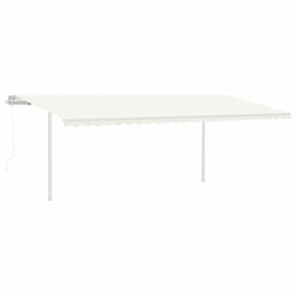 Vidaxl Luifel kan automatisk udvides med stolper 6x3,5 m creme -farvet