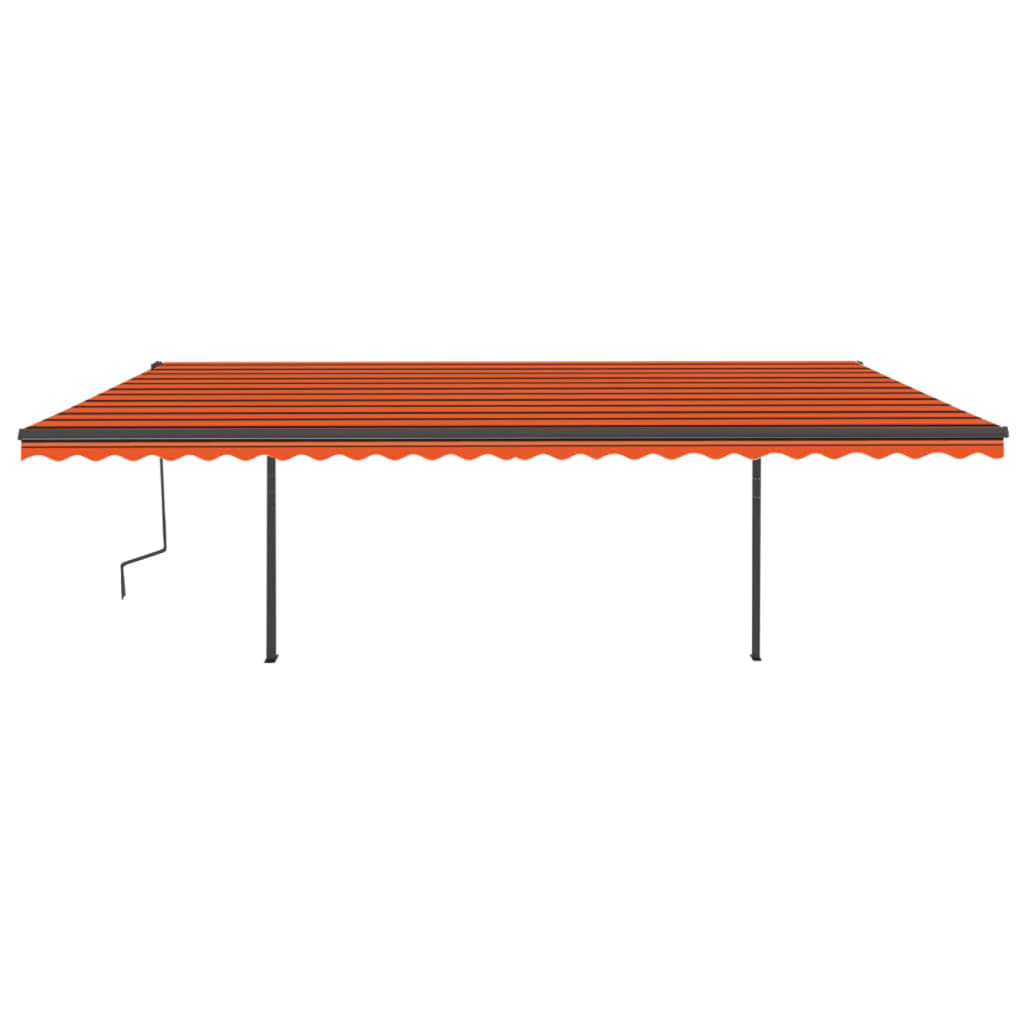 Vidaxl Luifel manuelt kan udvides med LED 6x3 m orange og brun