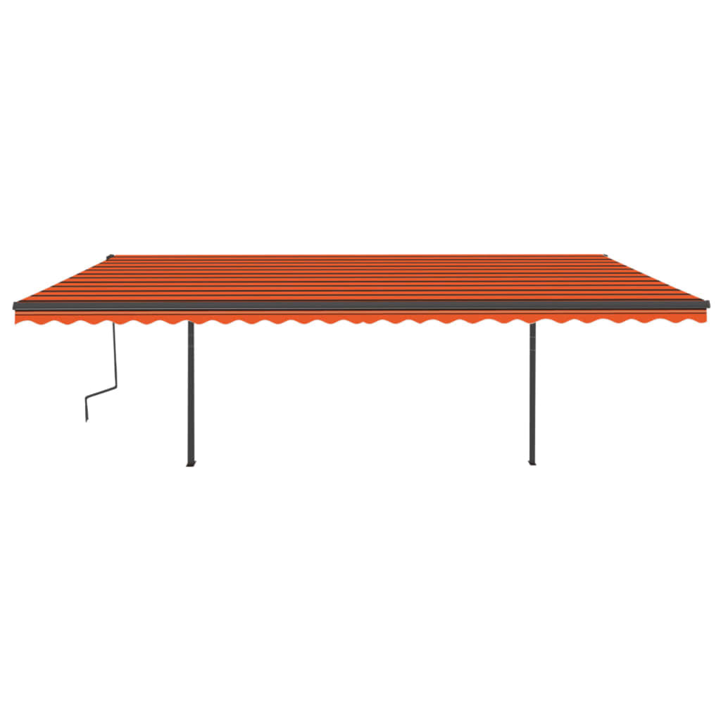 Vidaxl Luifel Automatisk med LED og vindsensor 6x3 m orange og brun