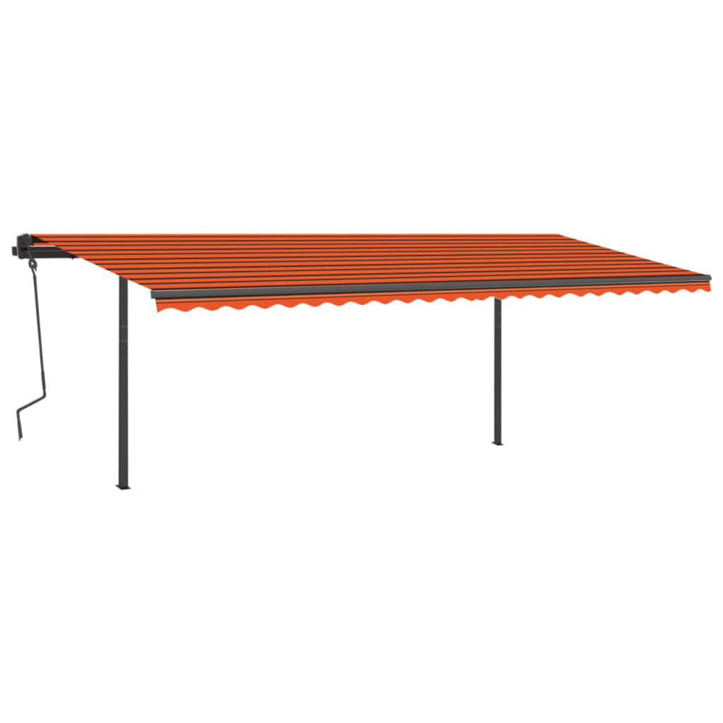 Vidaxl Luifel kan ses manuelt med LED 6x3,5 m orange og brun