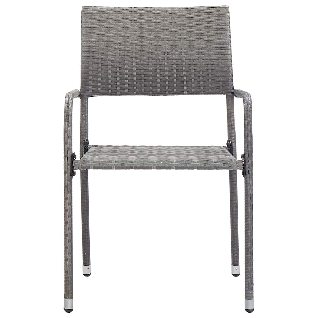 Vidaxl 3-delige tuinset poly rattan grijs