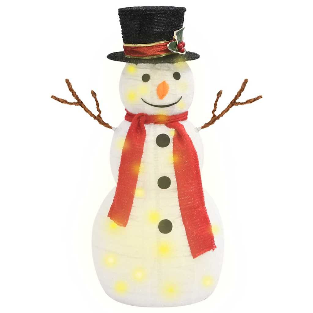 Vidaxl decoratieve sneeuwpop led 60 cm luxe stof