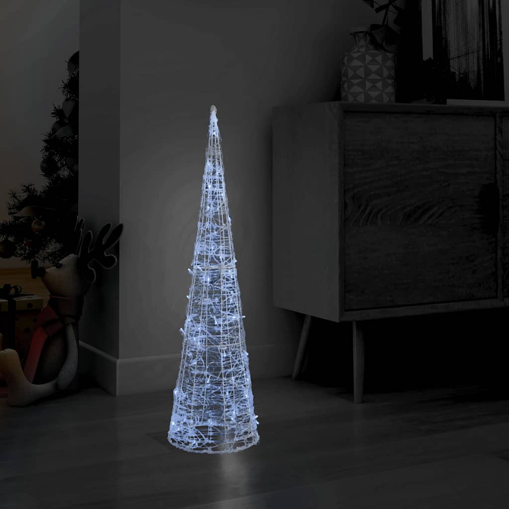 Vidaxl lys kegle dekorativ LED koldhvide 90 cm akryl