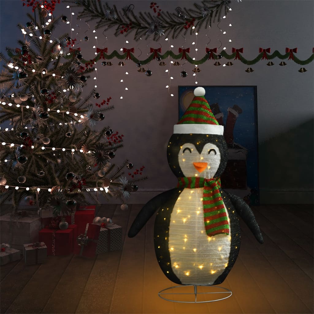 Vidaxl Christmas Penguin Dekorativ førte 120 cm luksusstof