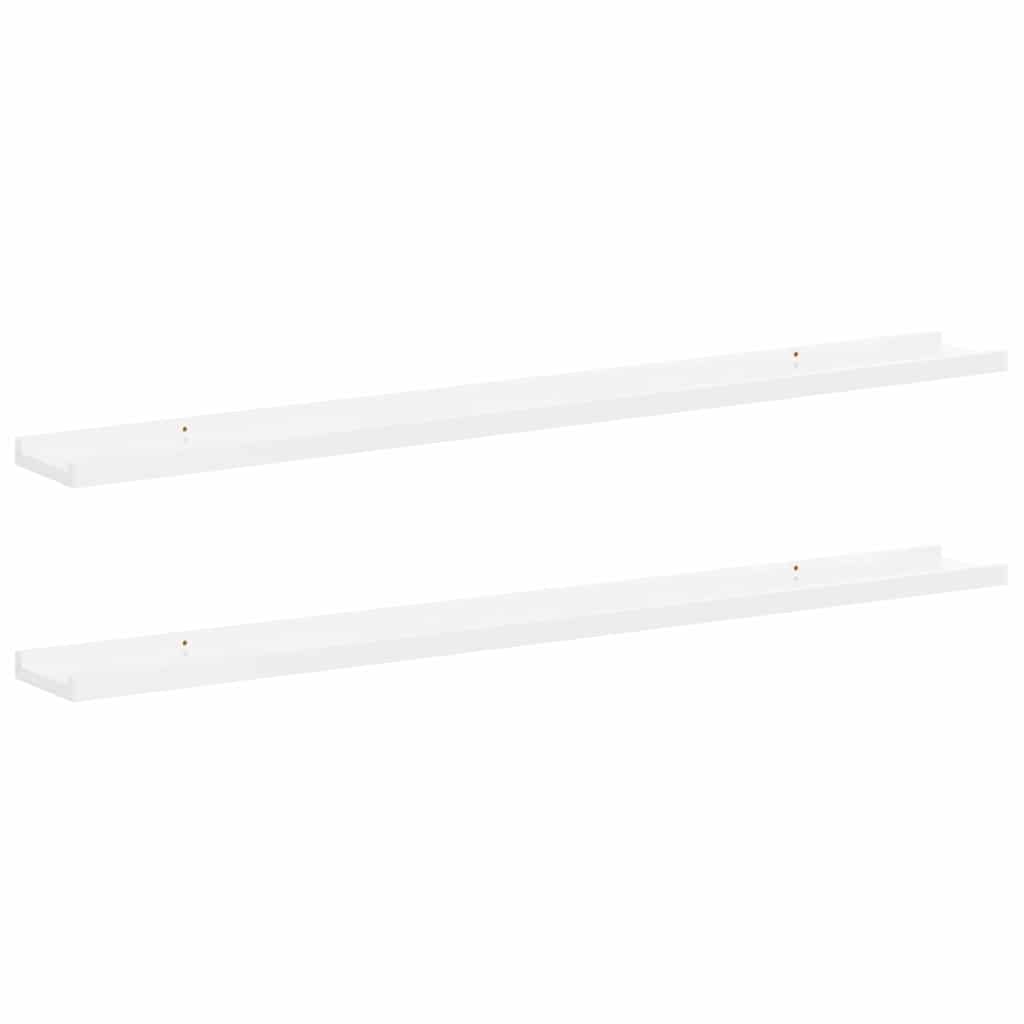 Vidaxl wandschappen 2 st 100x9x3 cm hoogglans wit
