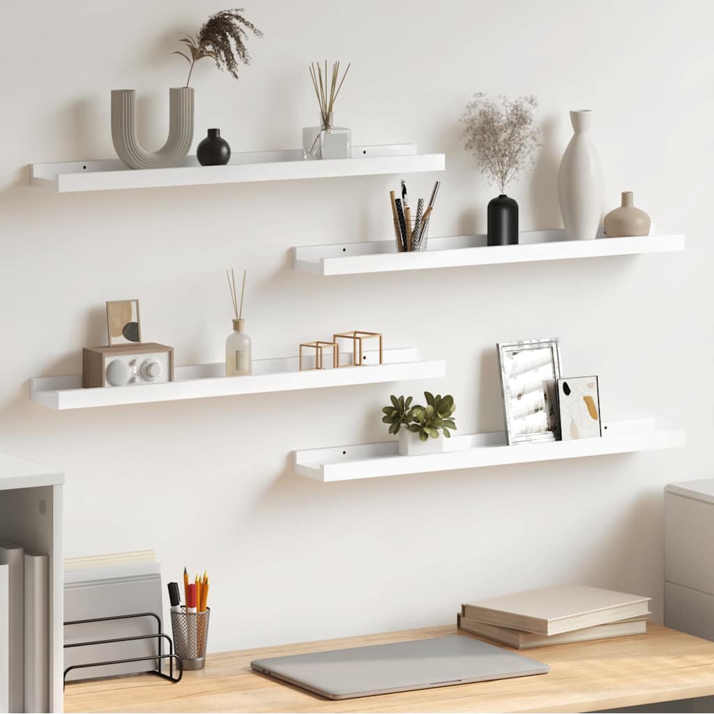 Vidaxl wandschappen 4 st 60x9x3 cm wit