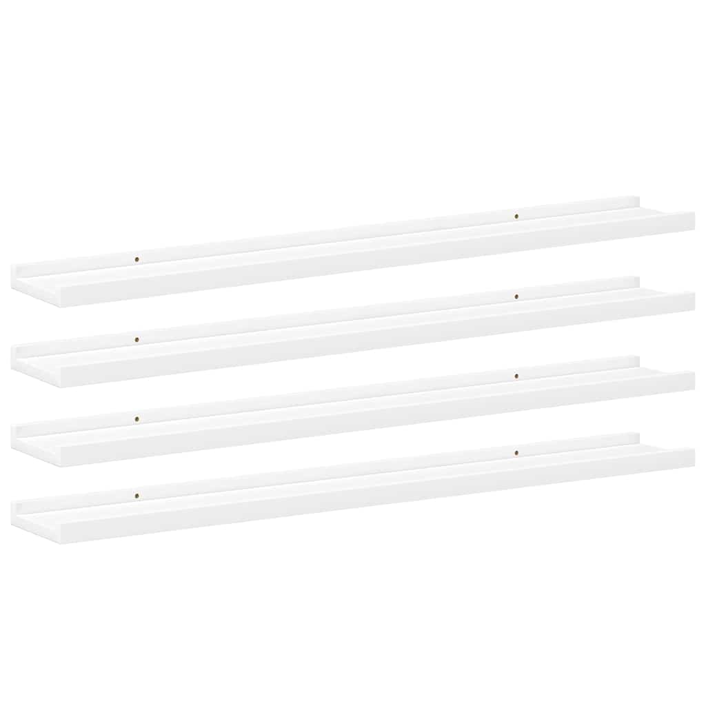 Vidaxl wandschappen 4 st 100x9x3 cm wit