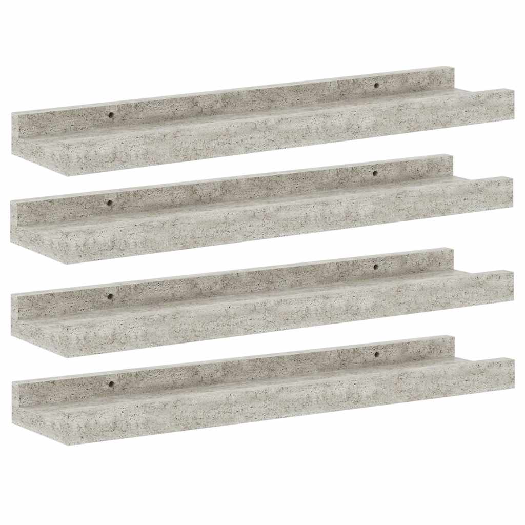 Vidaxl wandschappen 4 st 40x9x3 cm betongrijs