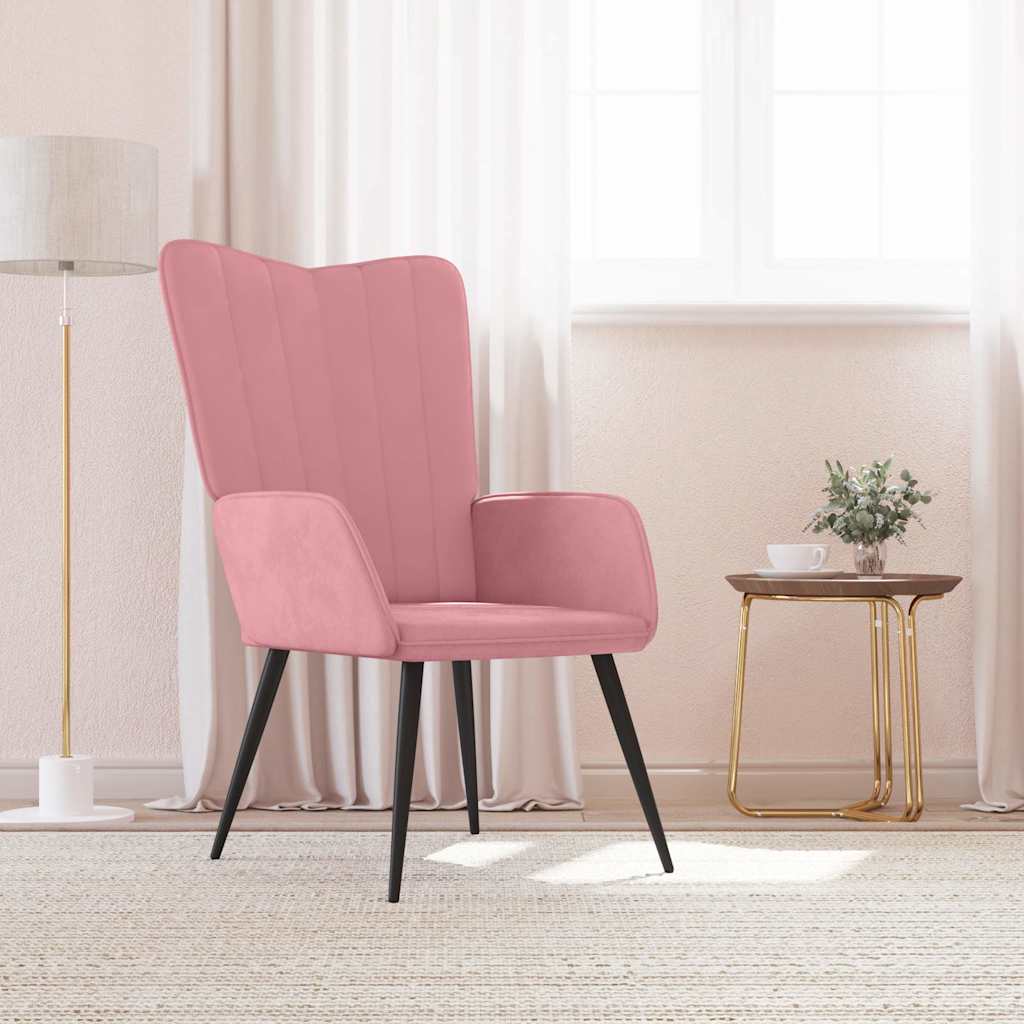 Vidaxl relaxstoel fluweel roze
