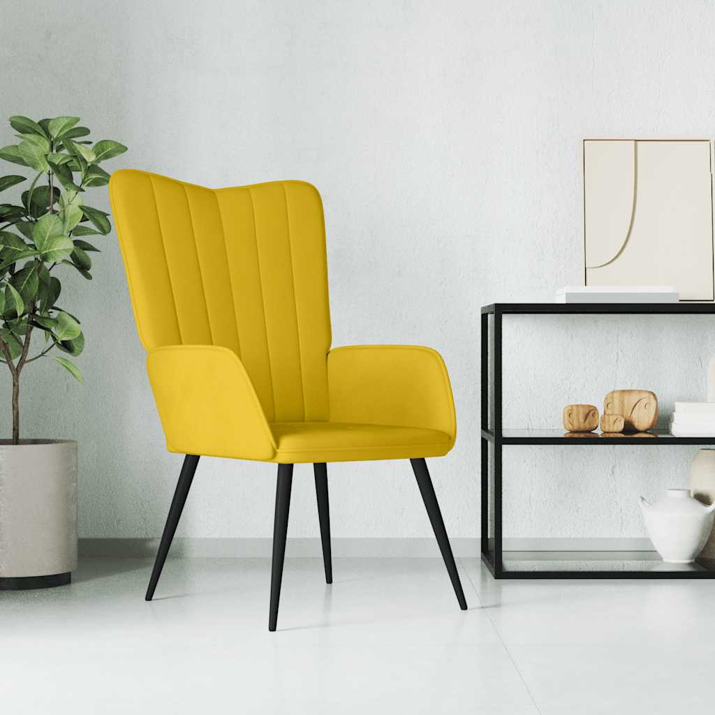 Vidaxl relaxstoel fluweel mosterdgeel