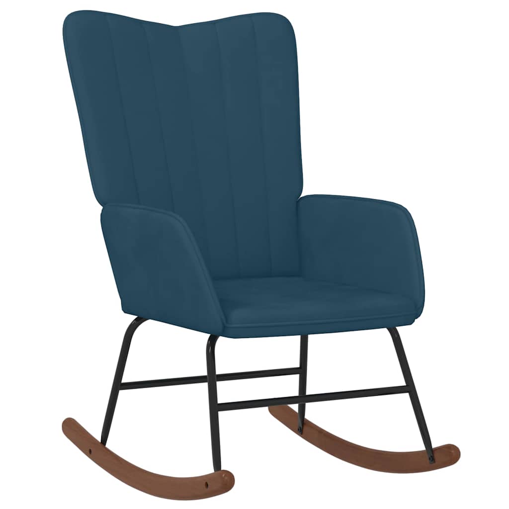 Vidaxl schommelstoel fluweel blauw