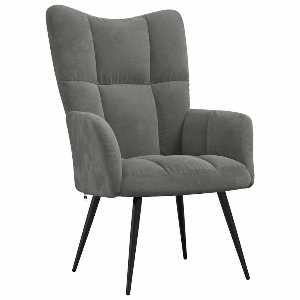 Vidaxl relaxstoel fluweel donkergrijs
