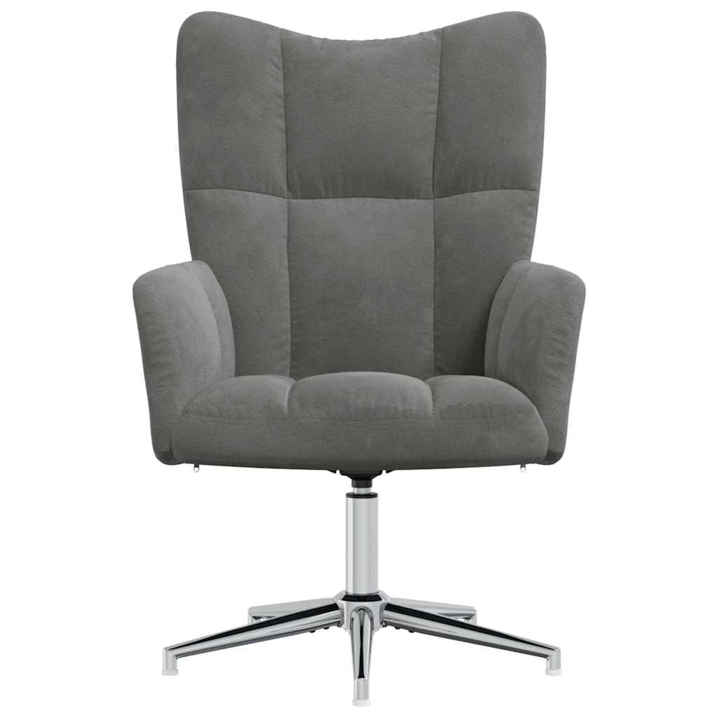 Vidaxl relaxstoel fluweel donkergrijs