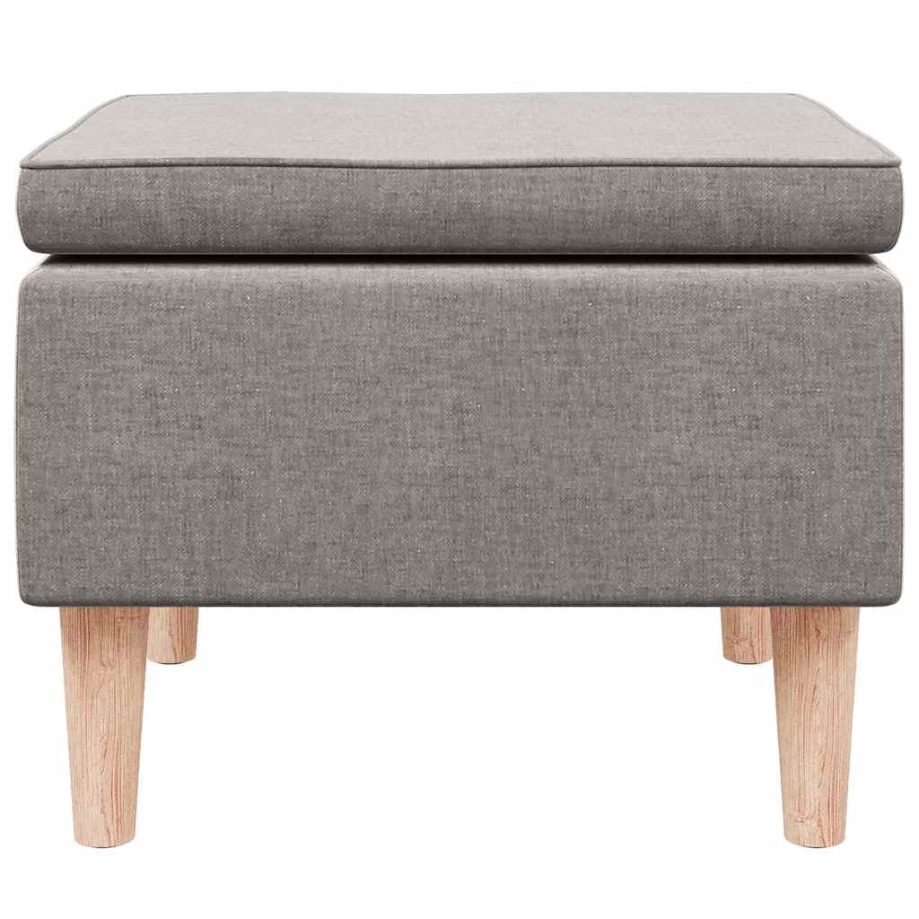 Vidaxl kruk met houten poten stof taupe