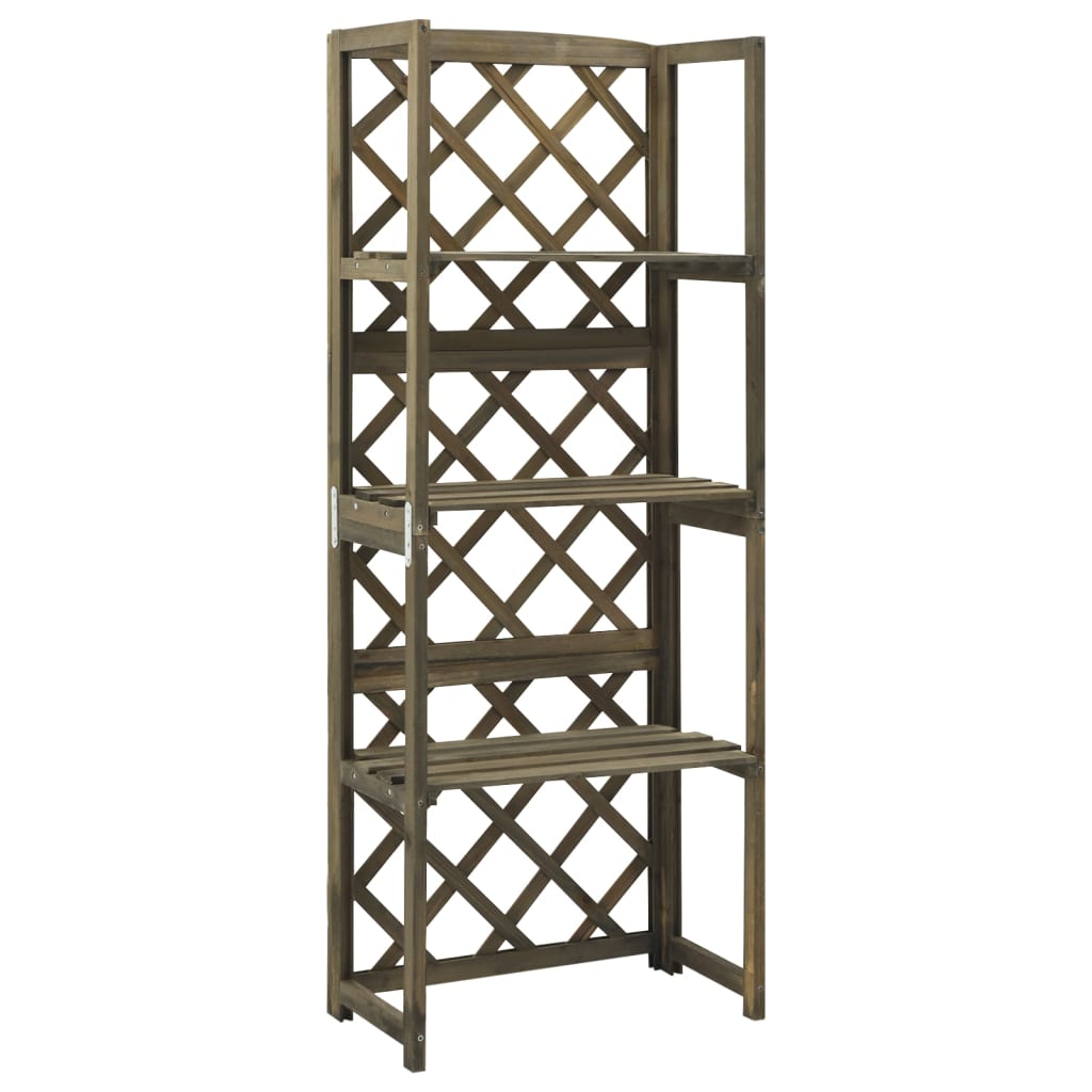 Vidaxl latwerk med hylder 55x30x140 cm Solid fyrretræ grå grå
