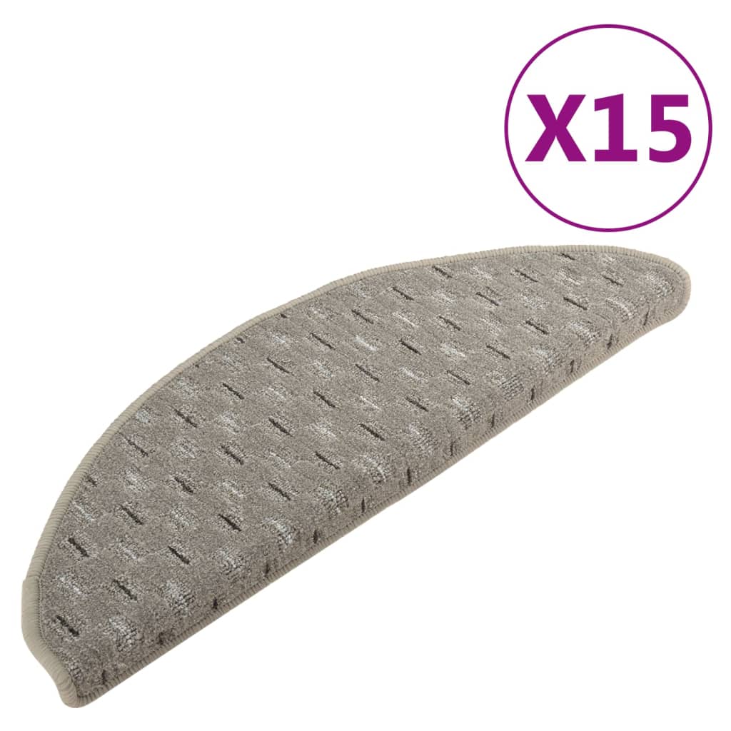 Vidaxl Stair Mats 15 St 65x21x4 cm grå