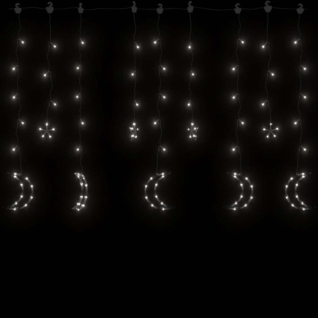 Vidaxl Light Garland Star and Moon Remote Control 138 LEDS Koldhvide