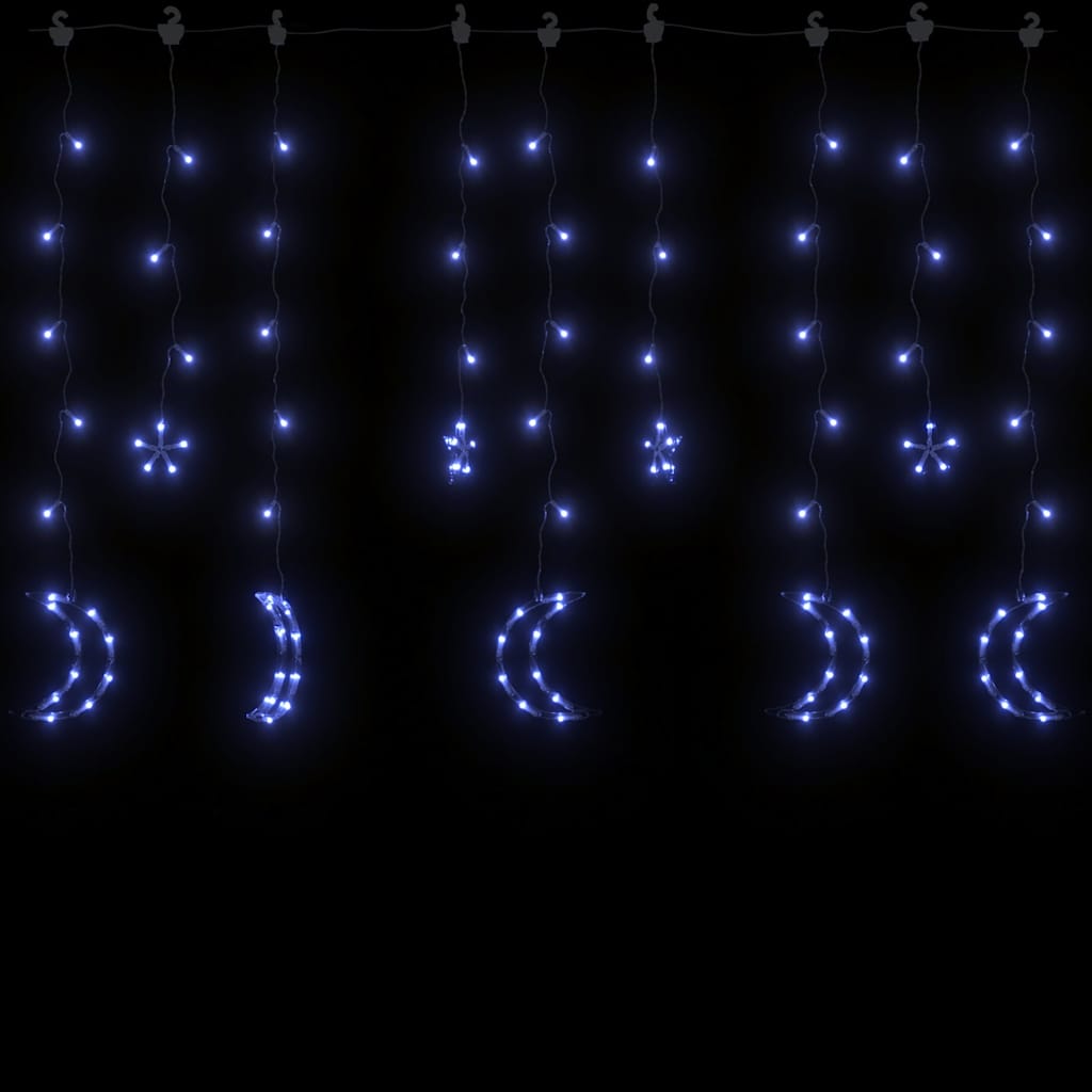 Vidaxl Light Garland Star and Moon Remote Control 138 LEDS Blå