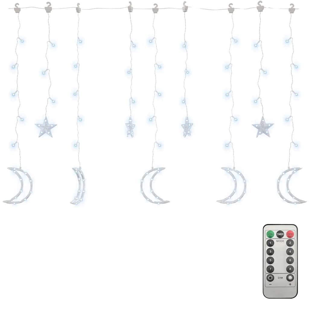 Vidaxl Light Garland Star and Moon Remote Control 345 LEDS Koldhvide