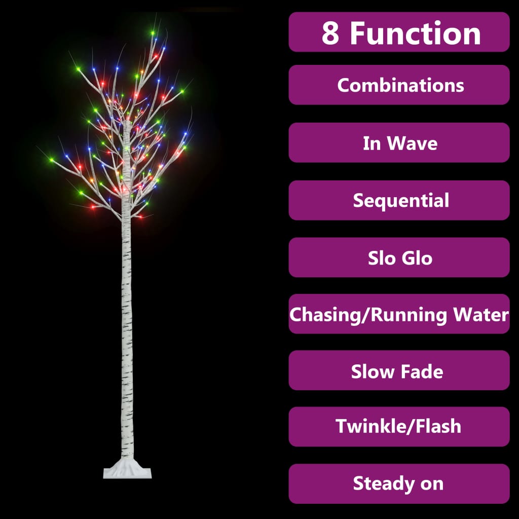 Vidaxl Christmas Tree Willow 180 Multi -farvede lysdioder inde og uden for 1,8 m