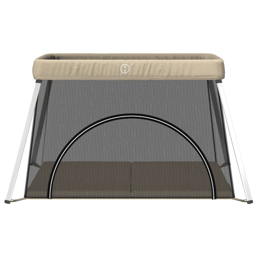 Vidaxl Baby Box med madras linned taupe