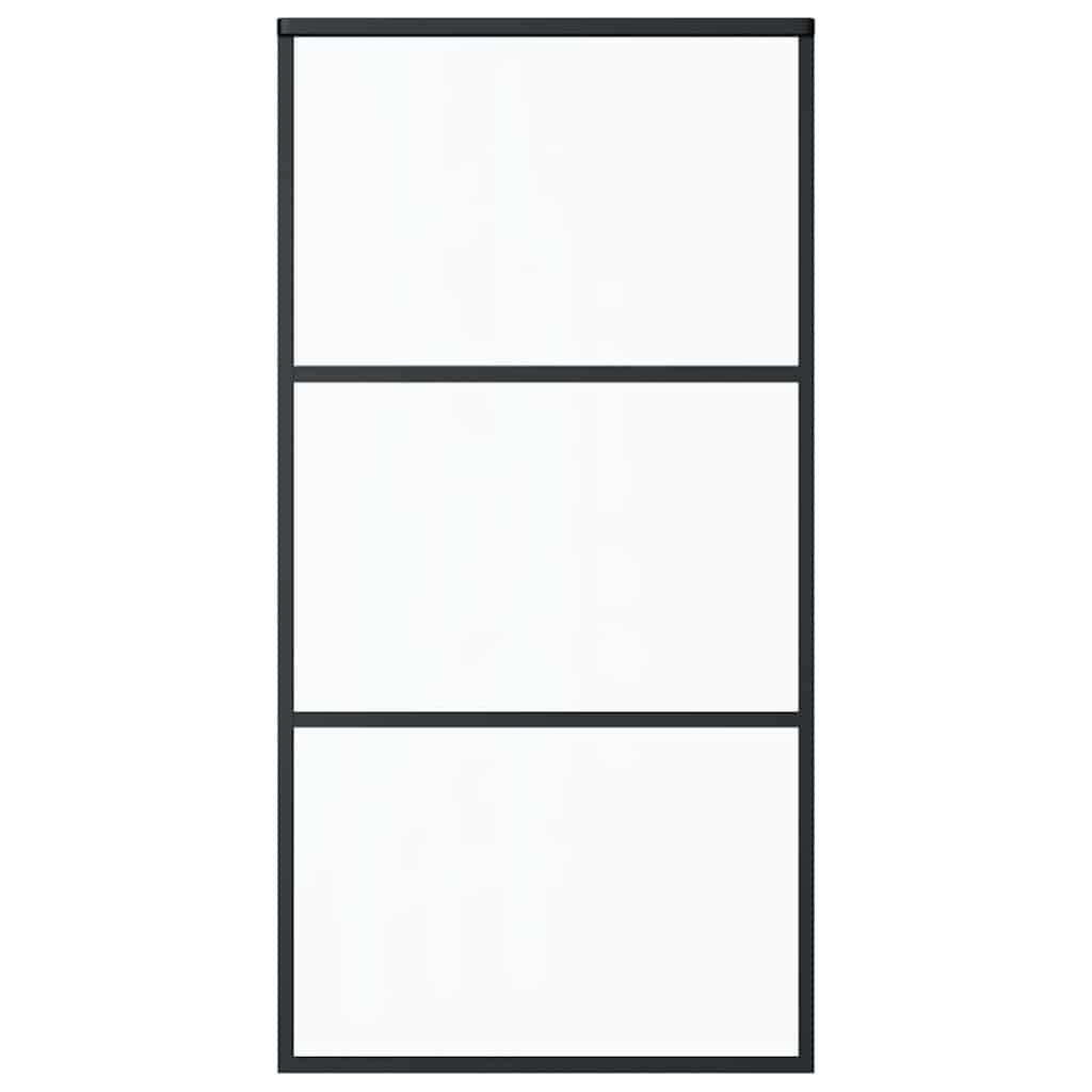 Vidaxl skydedør 102x205 cm ESG glas og aluminium sort