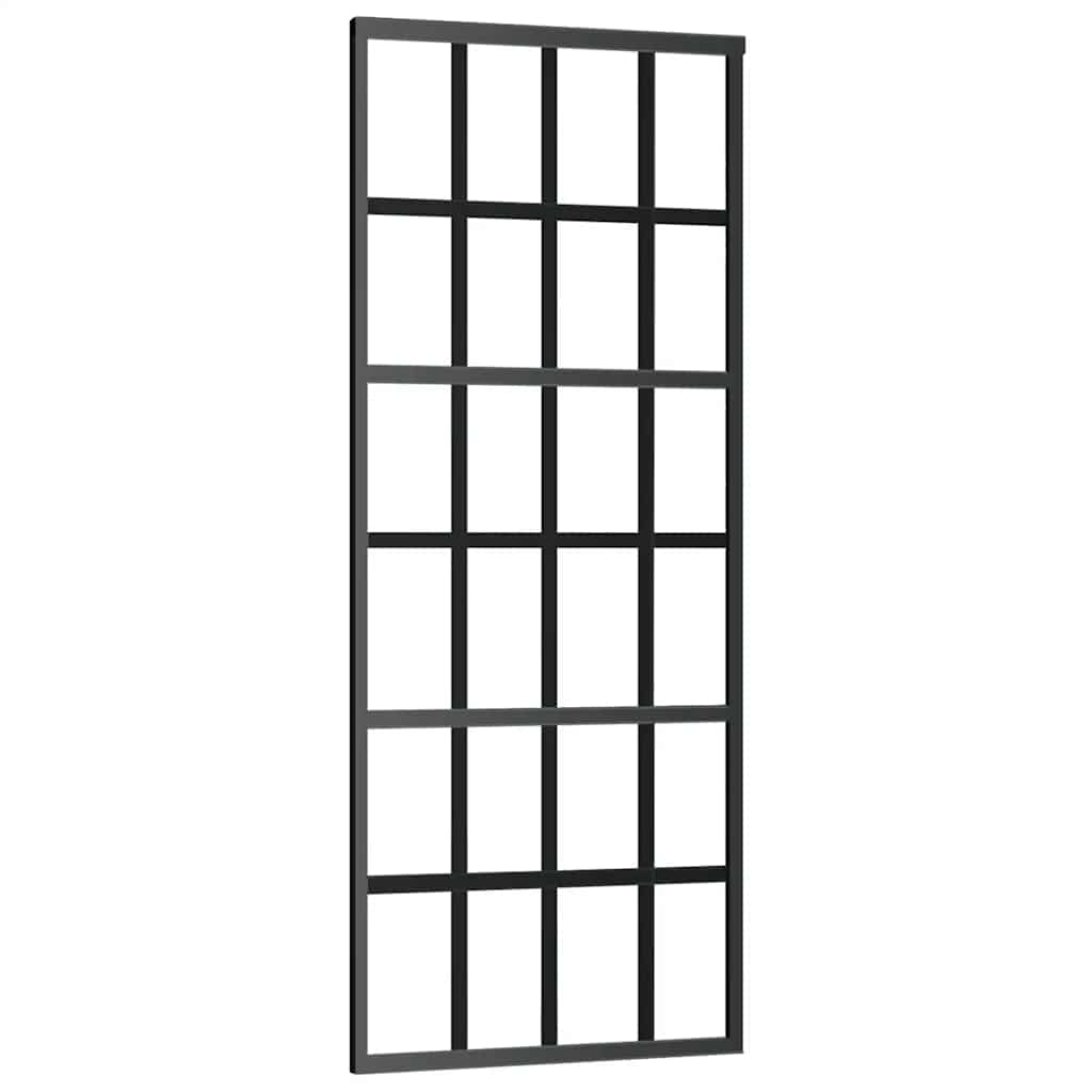 Vidaxl skydedør 76x205 cm ESG glas og aluminium sort