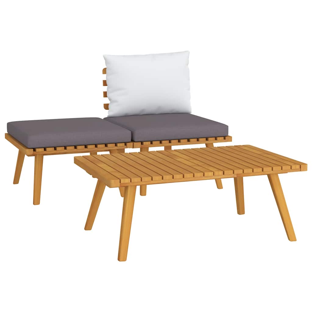 Vidaxl 3-delige loungeset met kussens massief acaciahout
