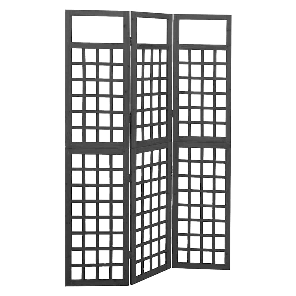 Vidaxl kamerscherm trellis met 3 panelen 121x180 cm vurenhout zwart