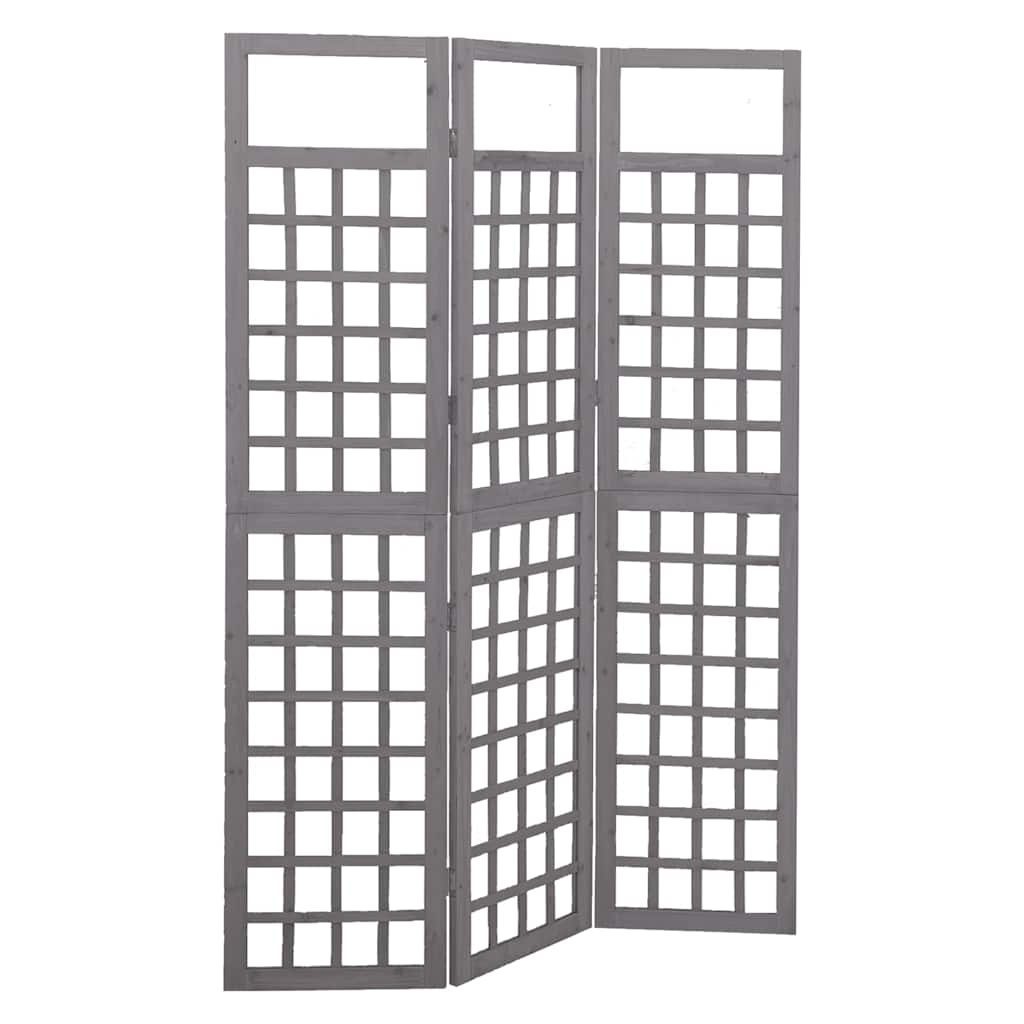 Vidaxl kamerscherm trellis met 3 panelen 121x180 cm vurenhout grijs