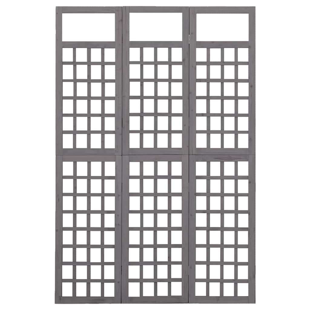 Vidaxl kamerscherm trellis met 3 panelen 121x180 cm vurenhout grijs