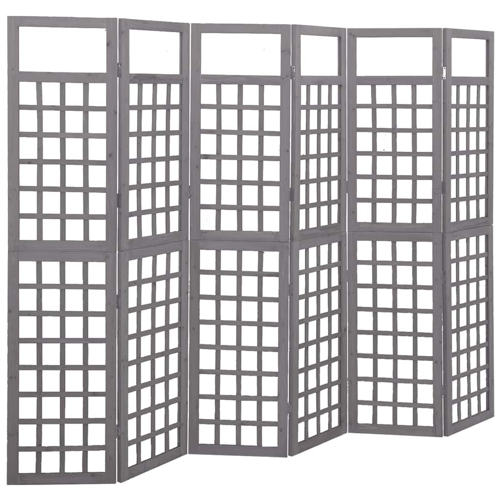 Vidaxl kamerscherm trellis met 6 panelen 242,5x180 cm vurenhout grijs