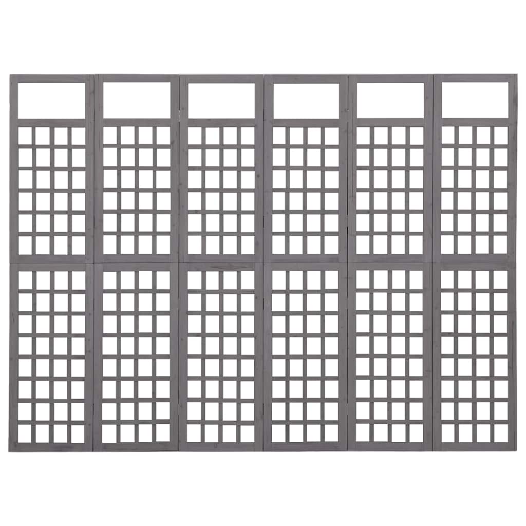 Vidaxl kamerscherm trellis met 6 panelen 242,5x180 cm vurenhout grijs