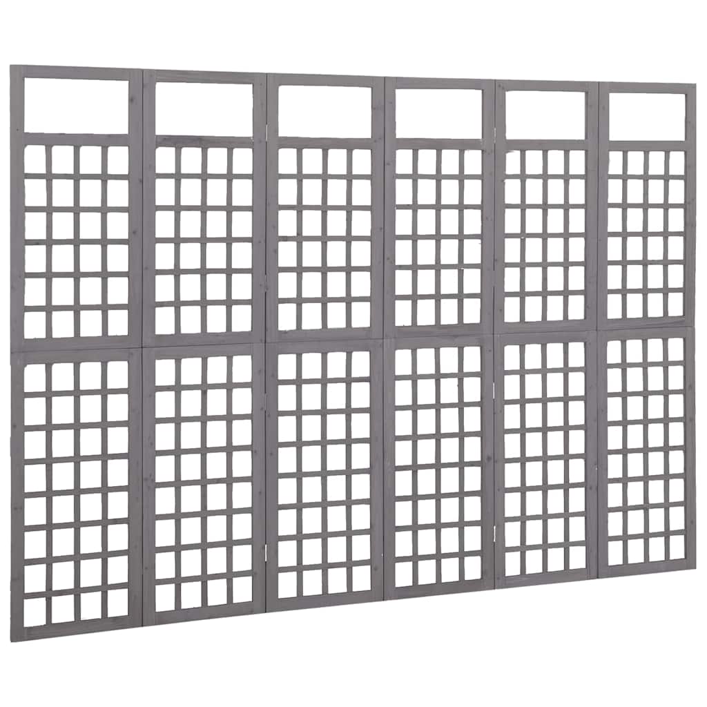Vidaxl kamerscherm trellis met 6 panelen 242,5x180 cm vurenhout grijs