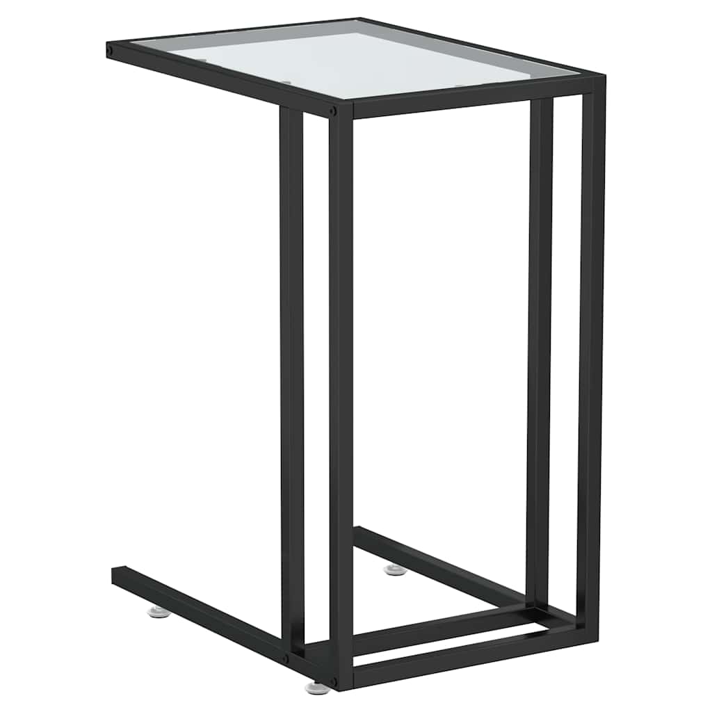 Vidaxl computer bijzettafel 50x35x65 cm gehard glas transparant