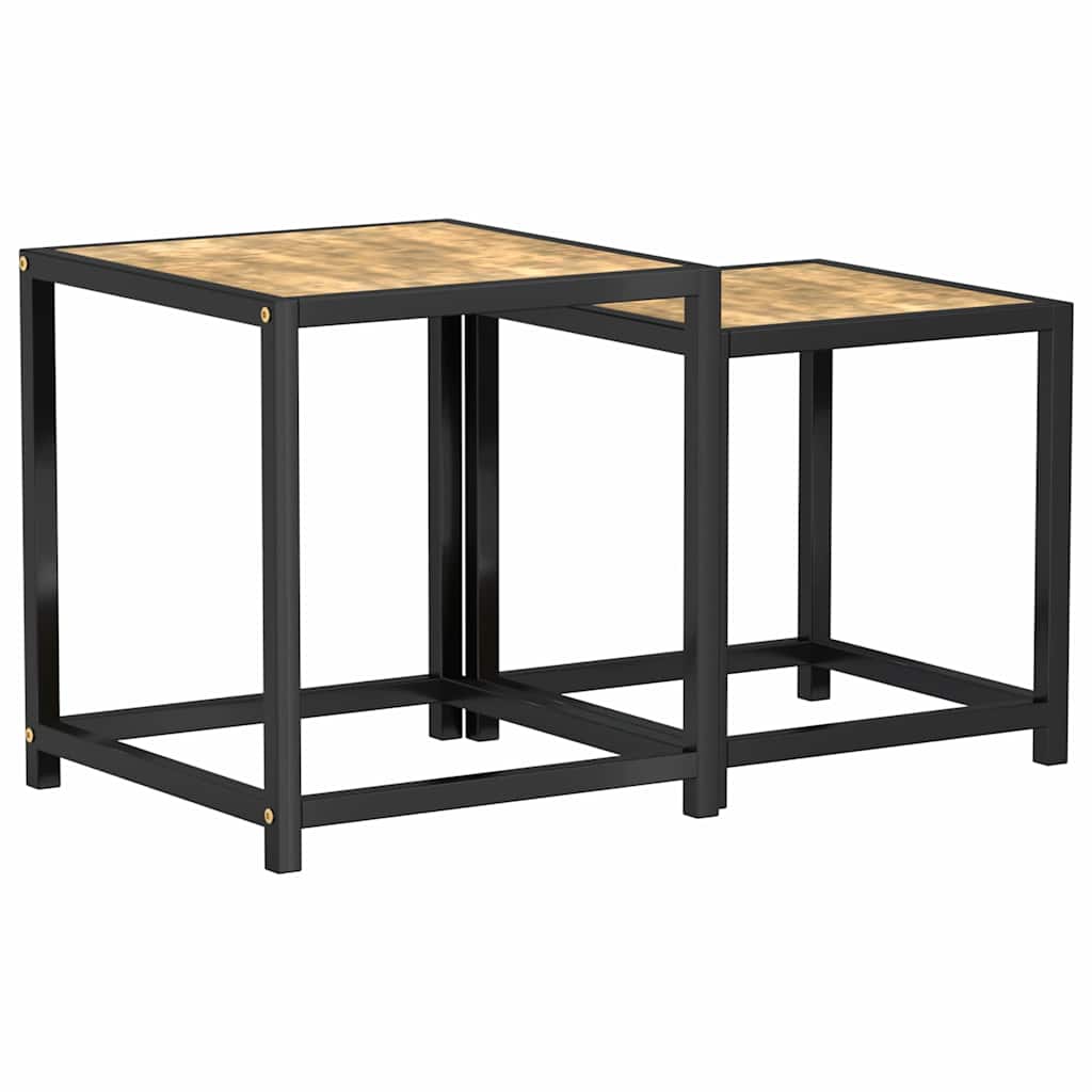 Vidaxl salontafels 2 st mdf zwart en geel