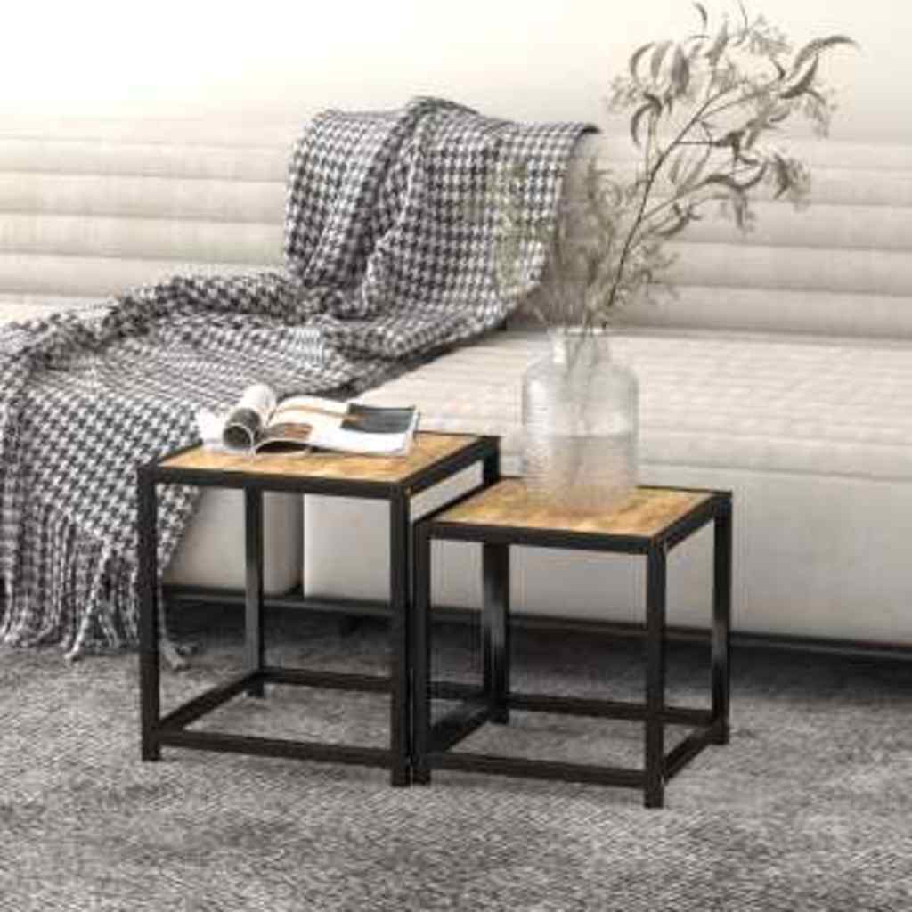 Vidaxl salontafels 2 st mdf zwart en geel