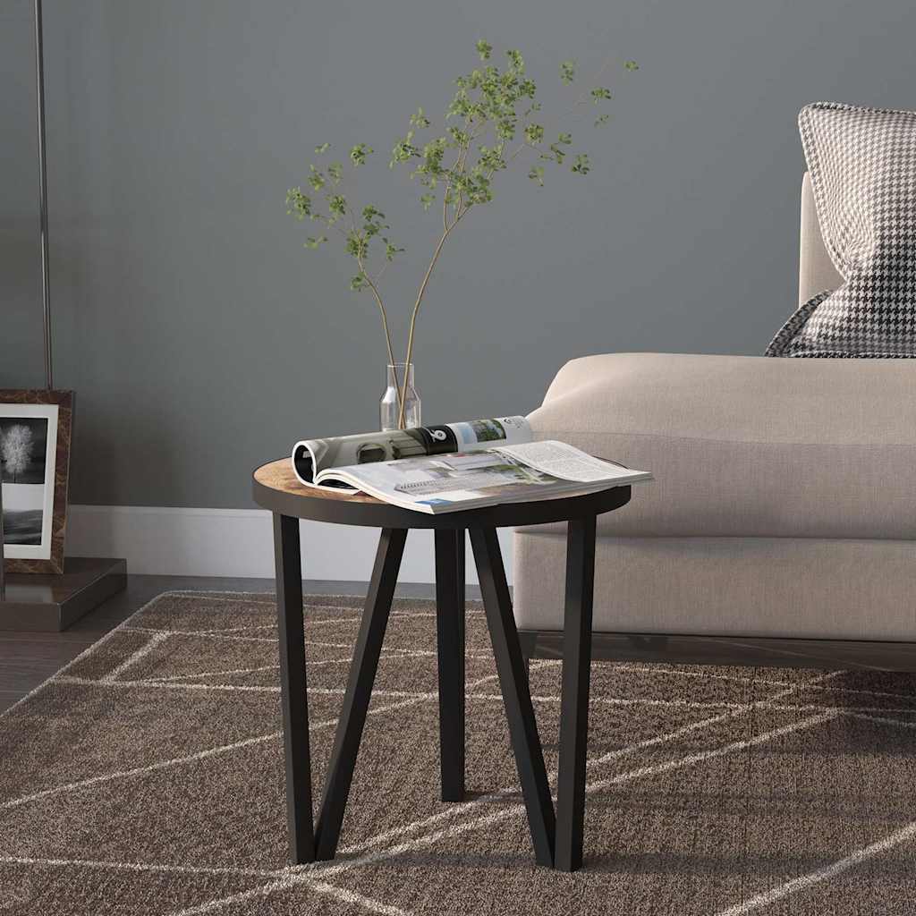 Vidaxl salontafel ø35 cm mdf zwart en geel
