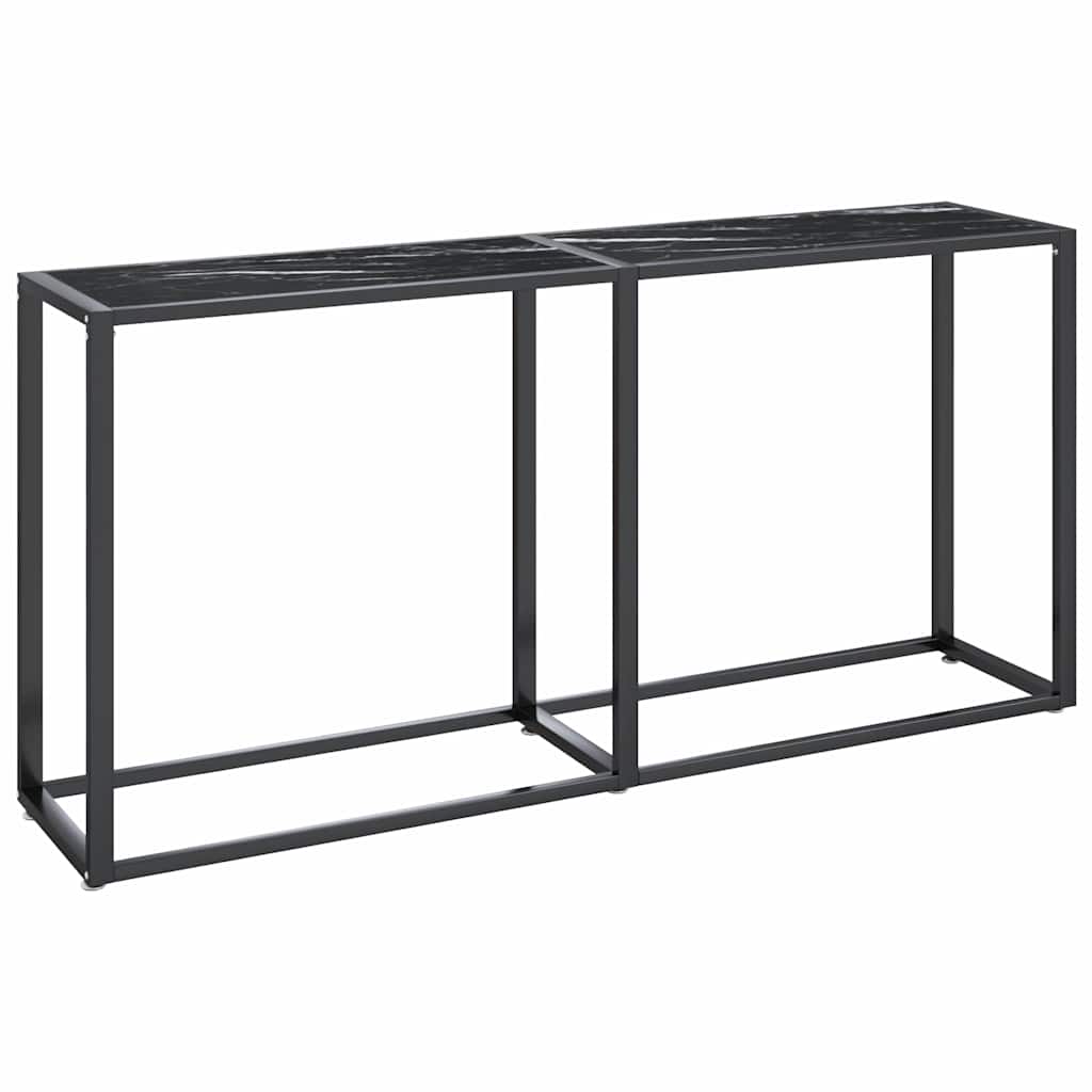 Vidaxl wandtafel 160x35x75,5 cm gehard glas zwartmarmerkleurig