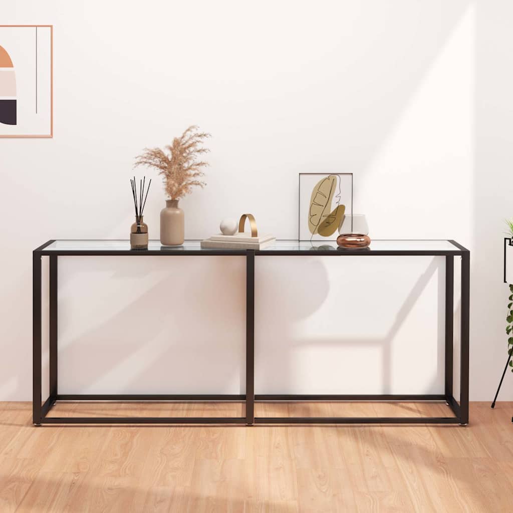 Vidaxl wandtafel 180x35x75,5 cm gehard glas transparant