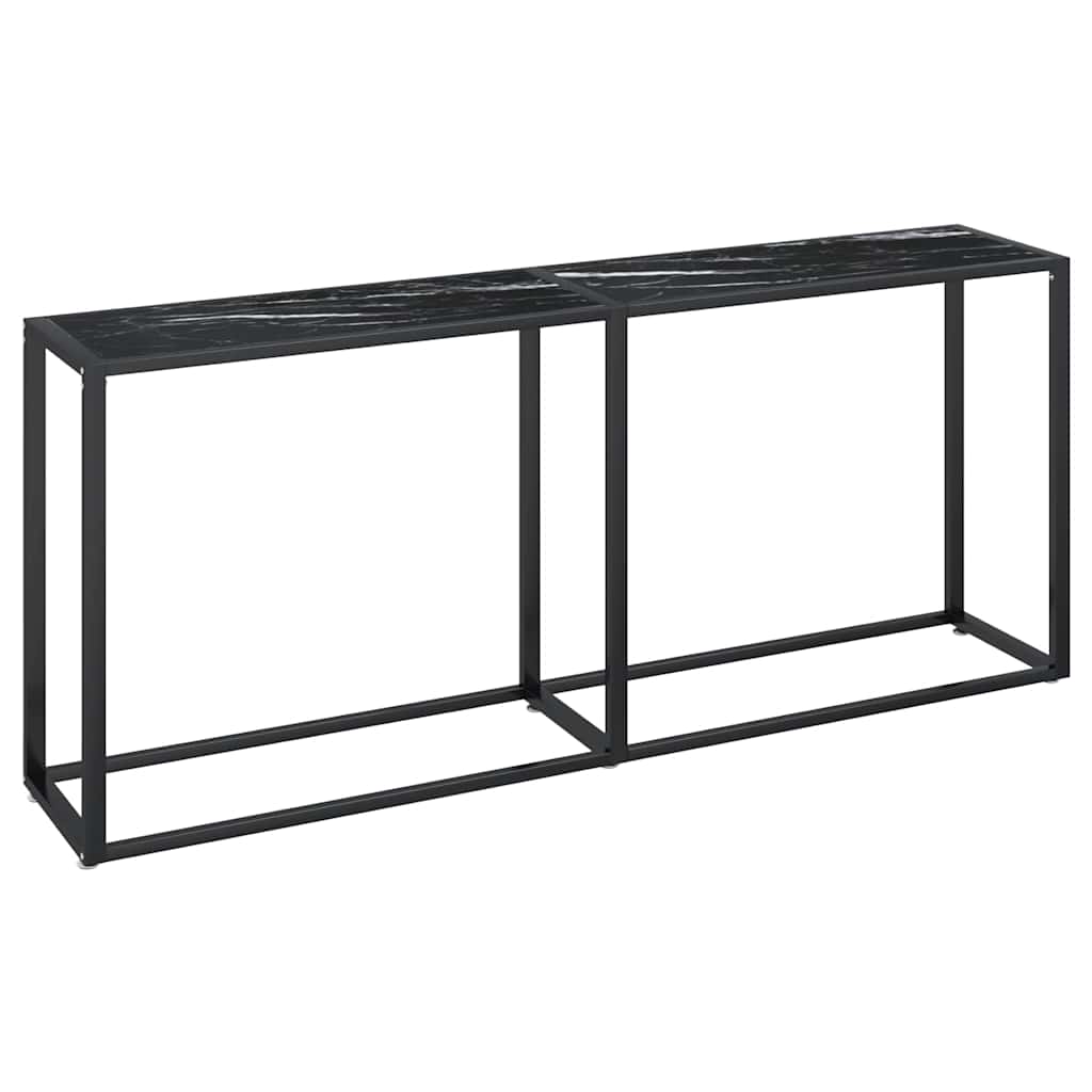 Vidaxl wandtafel 180x35x75,5 cm gehard glas zwartmarmerkleurig