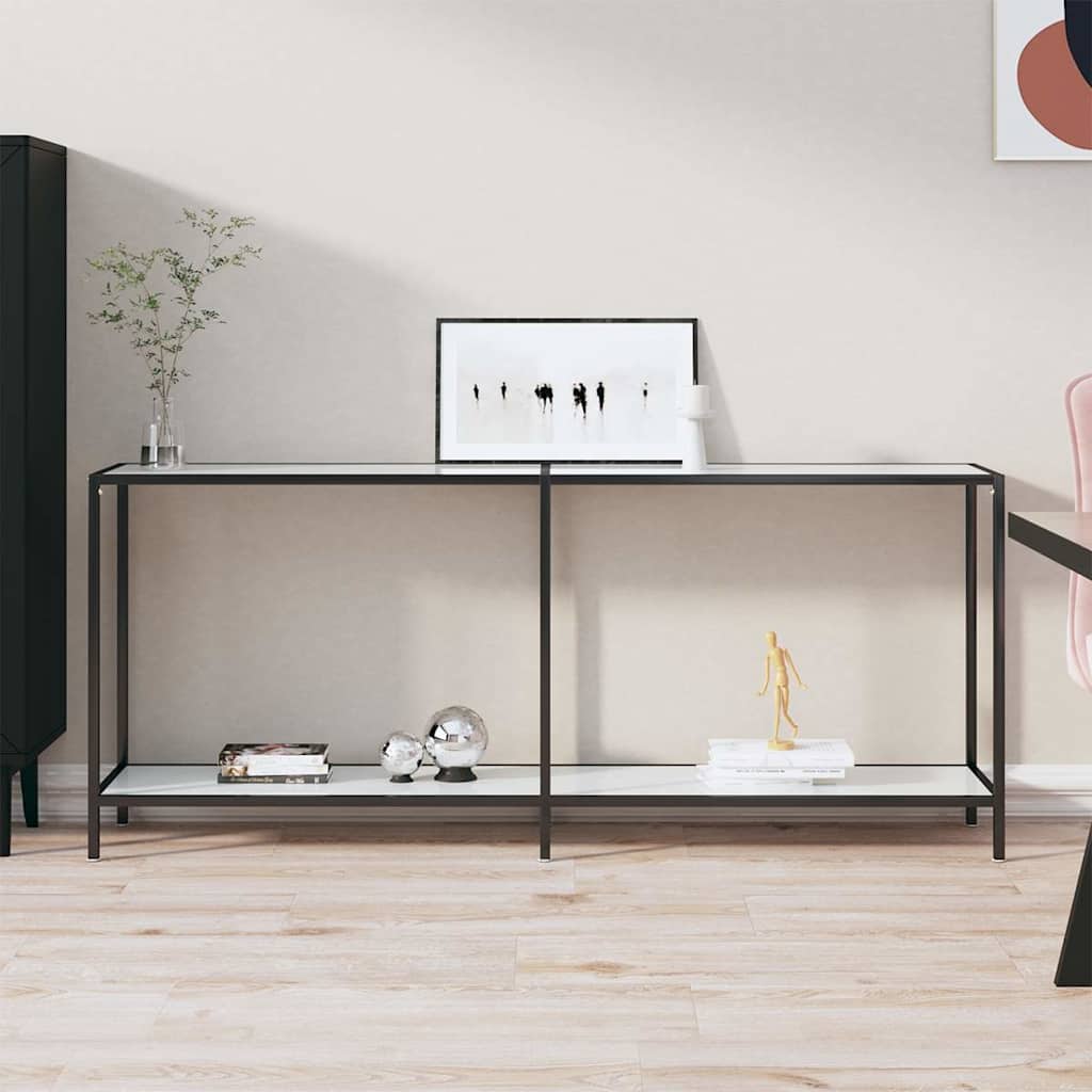 Vidaxl wandtafel 180x35x75,5 cm gehard glas wit