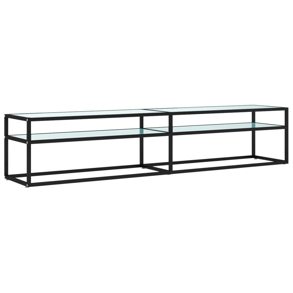 Vidaxl tv-meubel 200x40x40,5 cm gehard glas witmarmerkleurig