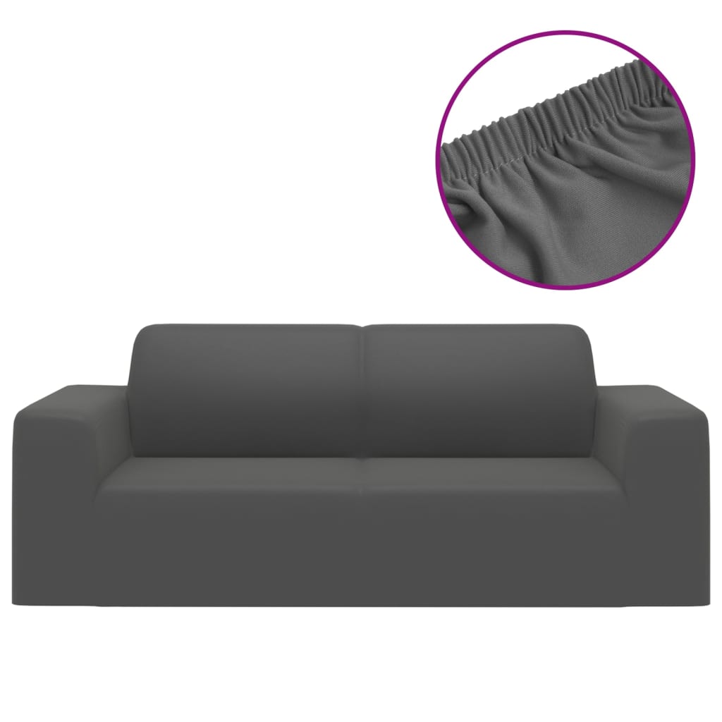 Vidaxl Tweezitssbankhoes Stretch Polyester Jersey Anthracite -farvet