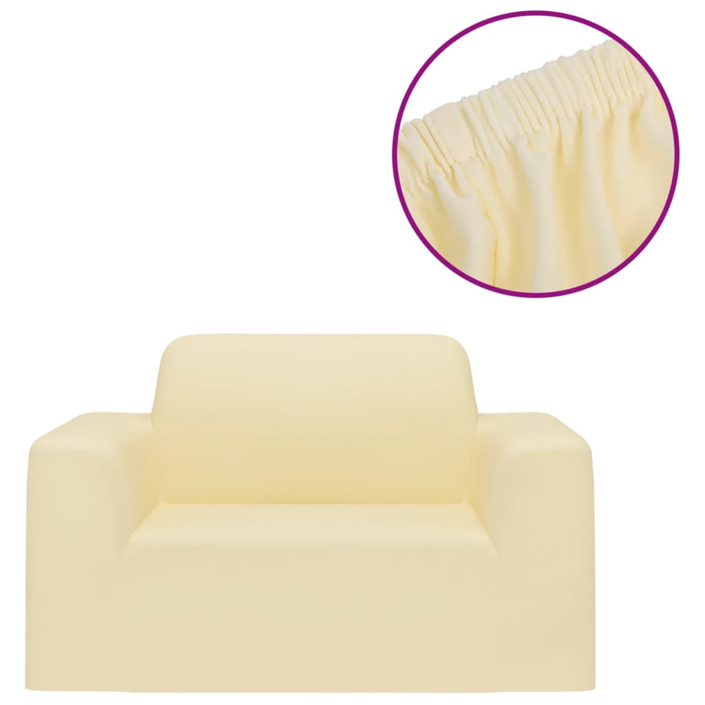Vidaxl Bankhoes Stretch Polyester Jersey Crème -farvet