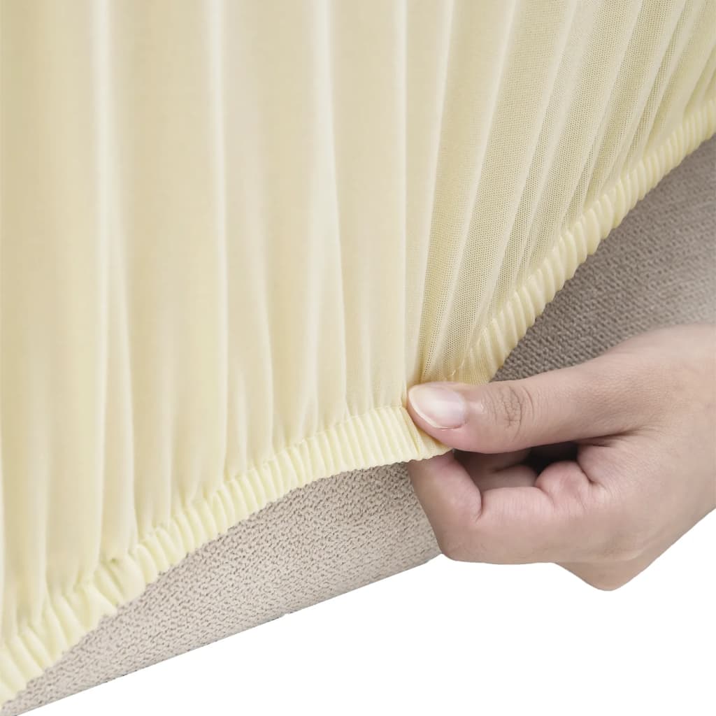 Vidaxl Tweezitssbankhoes Stretch Polyester Jersey Cream -farvet