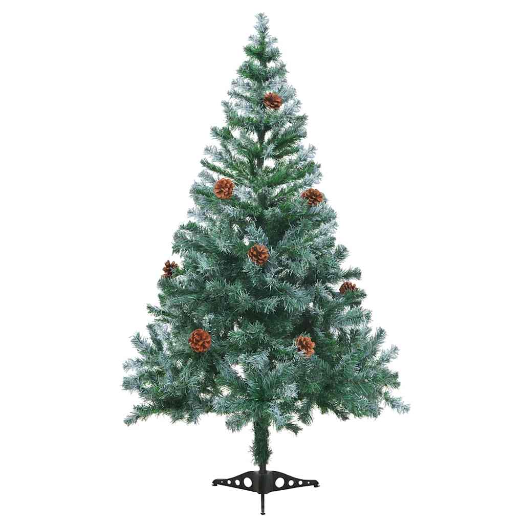 Vidaxx kunstigt juletræ med belysningskugler sne fyrrekogle 150 cm