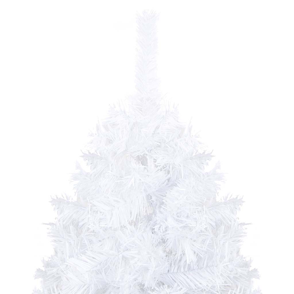 Vidaxl Kunstkerstboom med belysning og julekugler 210 cm PVC White