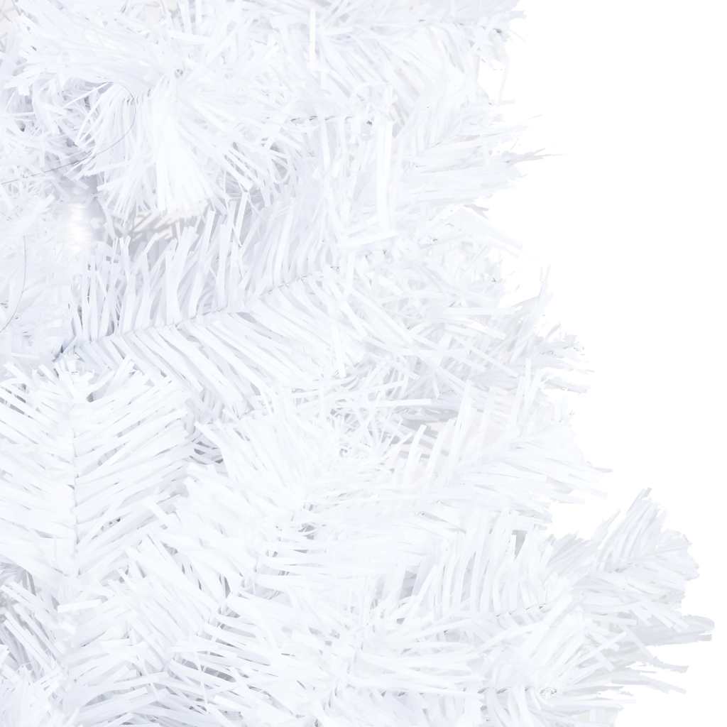 Vidaxl Kunstkerstboom med belysning og julekugler 210 cm PVC White